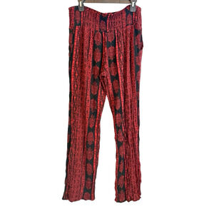 Peace & Pearls Boho Wide Leg Pants Womesn Large Hippie‎ Festival Grunge Stretchy